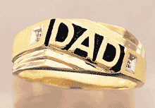 Image of 10K DAD DIAMOND RING - Size 11
