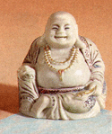 Image of MANDARIN IVORY LAUGHING BUDDHA