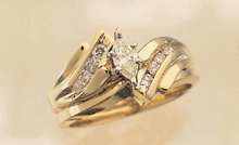 Image of 14K LADYS DIAMOND BRIDAL SET - Size 07