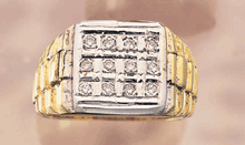 Image of 14K GOLD MANS DIAMOND RING - Size 12