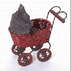 Image of WOOD ANTIQUE BABY CARRIAGE