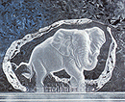 Image of CLEAR GLASS CARVED ELEPHANT