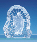 Image of CLEAR GLASS CARVED JESUS