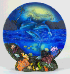 Image of ALAB. DOLPHIN PLATE WITH STAND
