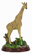Image of ALAB. GIRAFFE ON WOOD BASE