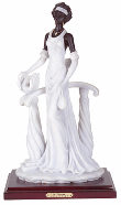 Image of ALAB. ART DECO LADY BY RAILING