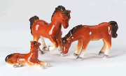 Image of MINI PORC. HORSES SET OF 3