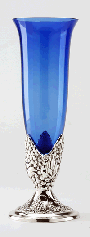 Image of BLUE GLASS VASE ON S.P. BASE