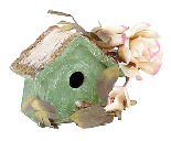 Image of GREEN WOOD BIRD HOUSE WROSES