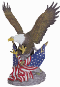 Image of PORC. EAGLES ON AMERICAN FLAGS