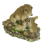 Image of ALAB. WOLF FAMILY NEAR POND