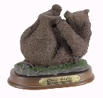 Image of ALAB. BEAR ON WOOD BASE