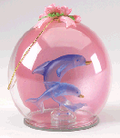 Image of XMAS GLASS ORNAMENT - DOLPHINS