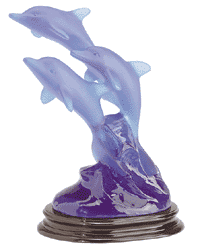 Image of FROSTED DOLPHINS ON BLUE WAVE