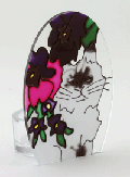 Image of GLASS CAT CANDLE HOLDER