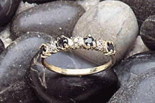 Image of 10K GOLD SAPPHIREDIA. RING - Size 07