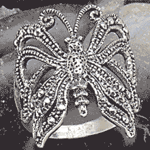 Image of S.S. MARCASITE BUTTERFLY RING - Size 05