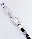 Image of SILVER TONE OVAL LINK WATCH