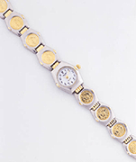 Image of TWO TONE COIN BRACELET WATCH