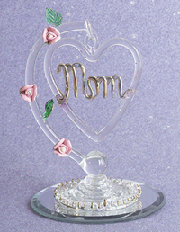 Image of GLASS HANGING MOM HEART