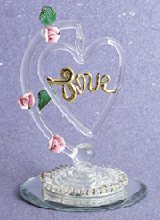 Image of GLASS HANGING LOVE HEART