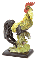 Image of ALAB. ROOSTER ON WOOD BASE