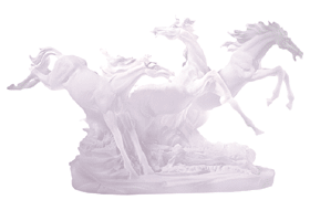 Image of FROSTED WILD HORSES SCULPTURE