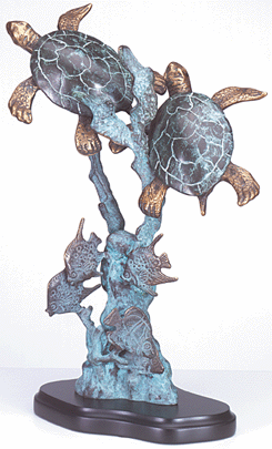 Image of BRASS TURTLES ON SEABED
