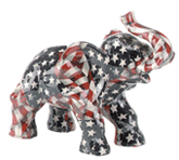 Image of PATCHWORK ELEPHANT-AMER. FLAG