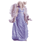 Image of UNDERGLAZED PORC ANGEL IN BLUE