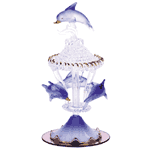 Image of COLOR GLASS CAROUSEL DOLPHINS
