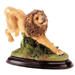 Image of ALAB. LION ON WOOD BASE