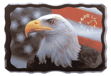 Image of EAGLE AND AMERICAN FLAG CLOCK