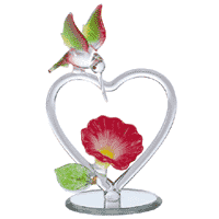 Image of COLOR GLASS H-BIRD ON HEART