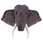 Image of ALAB. ELEPHANT HEAD WITH TUSKS