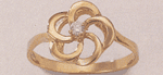 Image of 14K LADYS DIA. FLOWER RING - Size 05