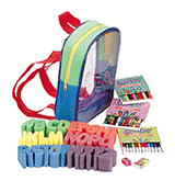 Image of CLEAR BACKPACK WITH CRAYONS
