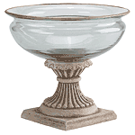Image of GLASS FRUIT BOWL ON ALAB BASE