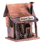 Image of WOODEN GENERAL STORE BIRDHOUSE