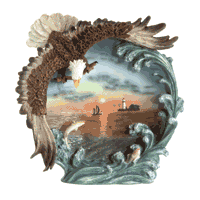 Image of EAGLE AND FISH 3-D PLATE