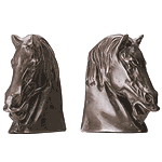 Image of BRASS HORSE HEAD BOOKENDS