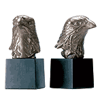 Image of BRASS EAGLE HEAD BOOKENDS