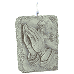Image of SCULPTED PRAYING HANDS CANDLE