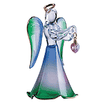Image of GLASS ANGEL ORNAMENT -OCTOBER