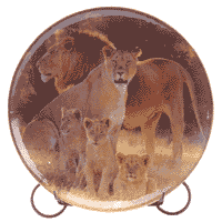 Image of PATCHWORK LION FAMILY PLATE
