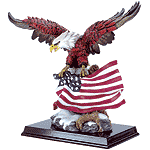 Image of ALAB EAGLE WFLAG ON WOOD BASE