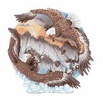 Image of Alab Mating Eagles 3-D Plate