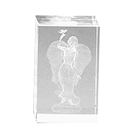 Image of ETCHED GLASS BLOCK - ANGEL