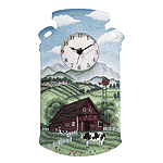 Image of WOOD PAINTED MILK CAN CLOCK