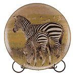 Image of 9 IN. PATCHWORK ZEBRA PLATE